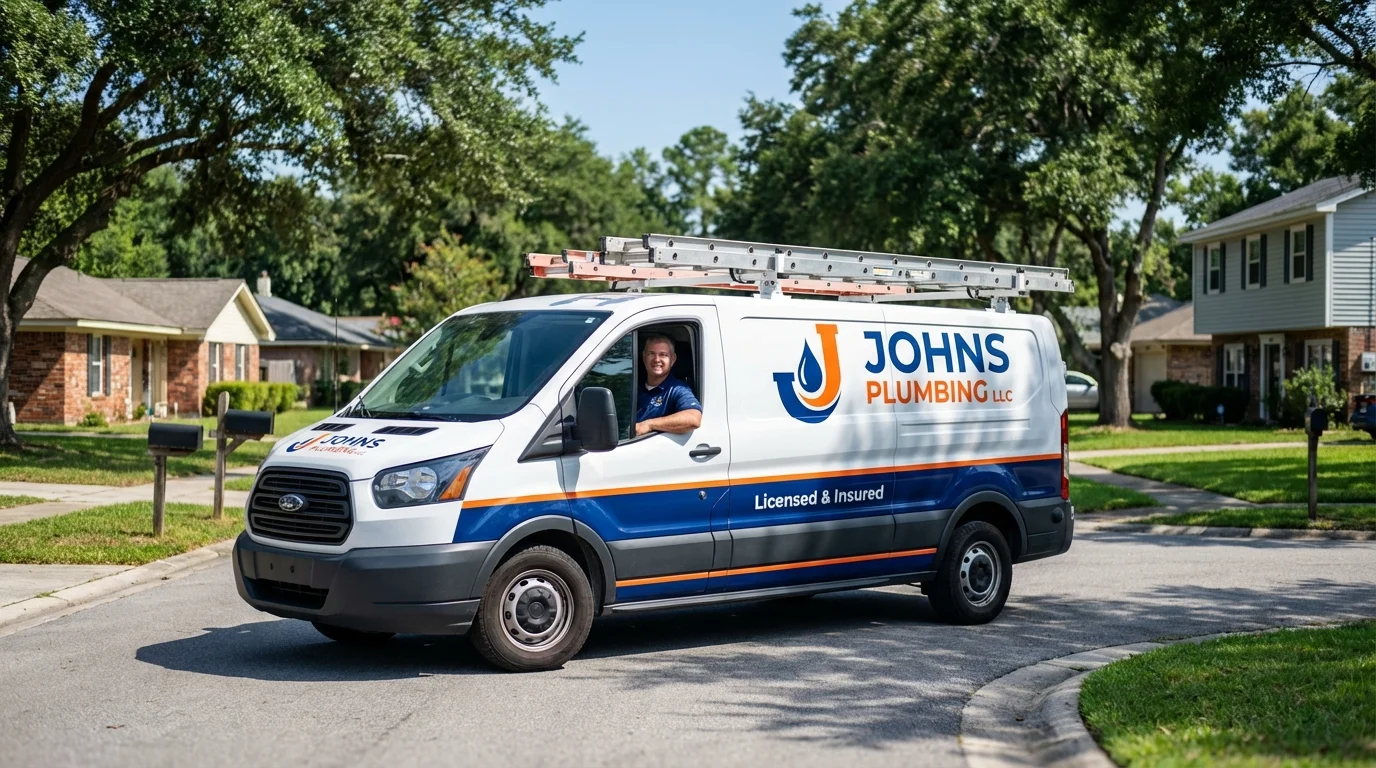 Johns Plumbing LLC service van in Lemont, PA
